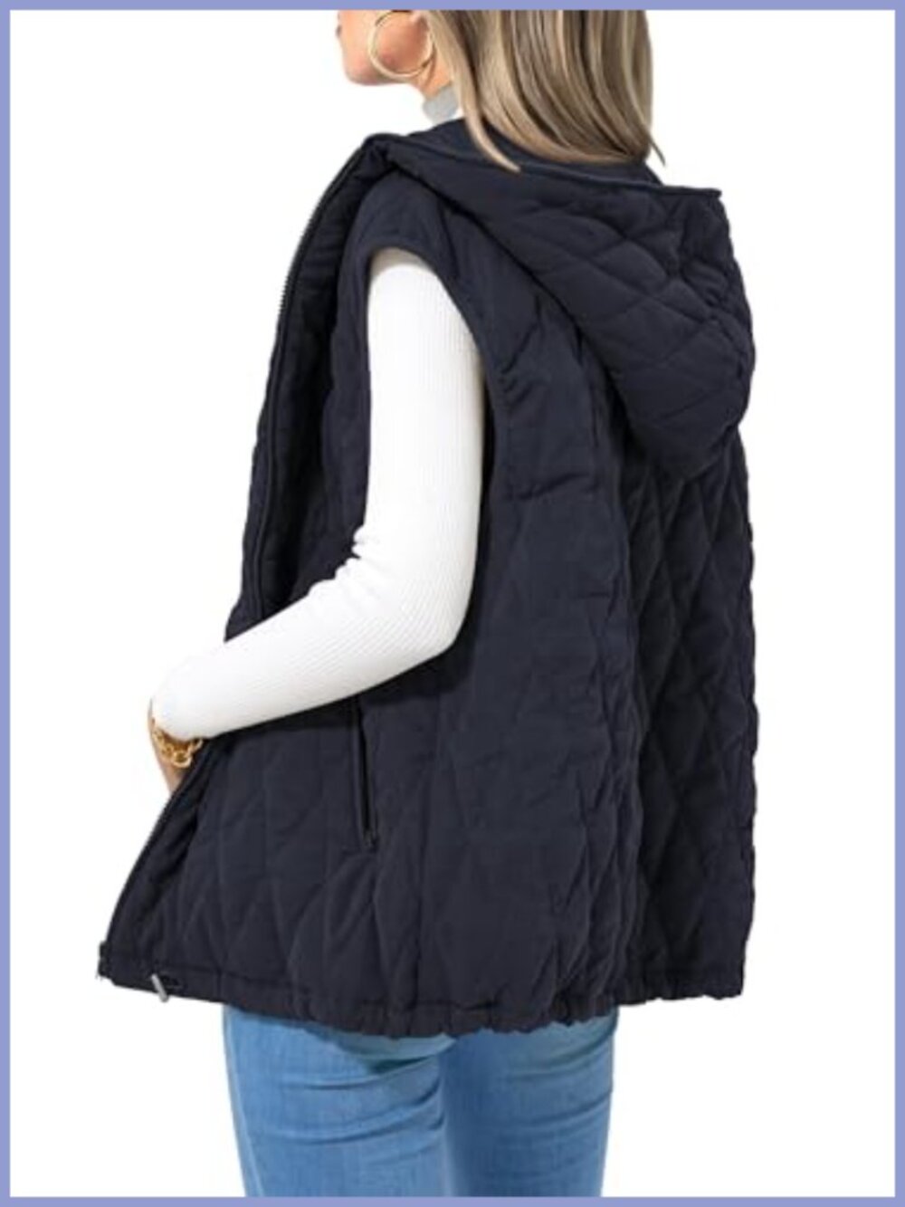PRETTYGARDEN Women's Sleeveless Zip Up Hooded Puffer Vest